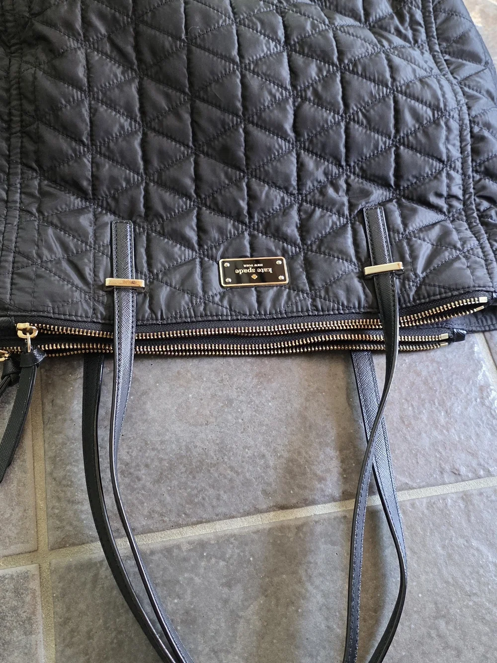 kate spade quilted black tote